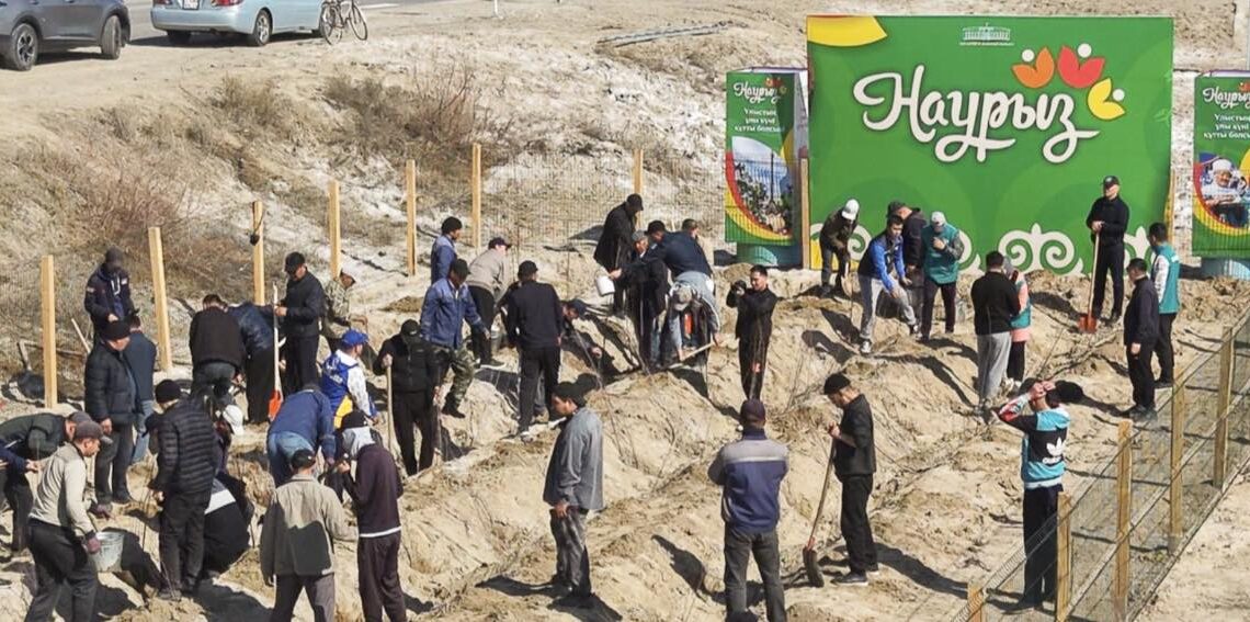 СЫРДАРИЯДА «ТАЗА ҚАЗАҚСТАН» ЭКОЛОГИЯЛЫҚ АКЦИЯСЫ АЯСЫНДА КӨШЕТТЕР ОТЫРҒЫЗЫЛДЫ