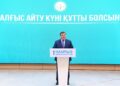 ҚЫЗЫЛОРДА ОБЛЫСЫНЫҢ ӘКІМІ Н.НӘЛІБАЕВ АЛҒЫС АЙТУ КҮНІМЕН ҚҰТТЫҚТАДЫ